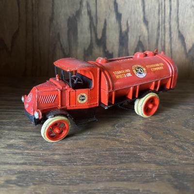 LOT 94: Petroliana Collection: Gulf Station Painting by Local Artist R. Coates, 1986, Ertl Standard Oil & Texaco Banks, Die Cast...