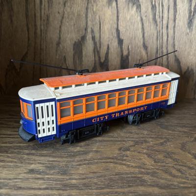 LOT 95: Cable/Streetcar Model Collection: City Transport, IDM by UMD Inc., Heinz 57 Trolly Bank & Tin Toy Trolly Ornament