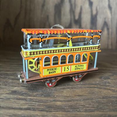 LOT 95: Cable/Streetcar Model Collection: City Transport, IDM by UMD Inc., Heinz 57 Trolly Bank & Tin Toy Trolly Ornament