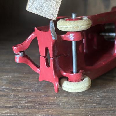 LOT 97: Cast Iron (3) and Tin Toy Car (1