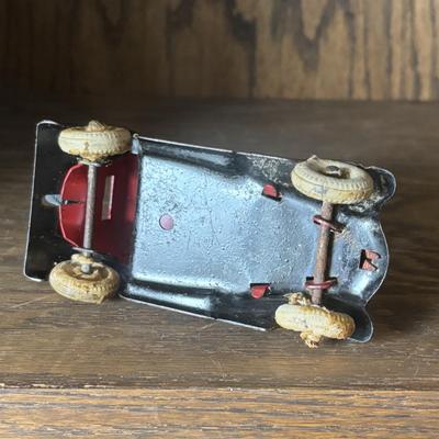 LOT 97: Cast Iron (3) and Tin Toy Car (1