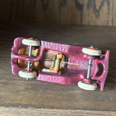 LOT 97: Cast Iron (3) and Tin Toy Car (1