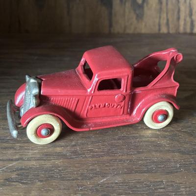 LOT 97: Cast Iron (3) and Tin Toy Car (1