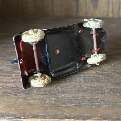 LOT 97: Cast Iron (3) and Tin Toy Car (1