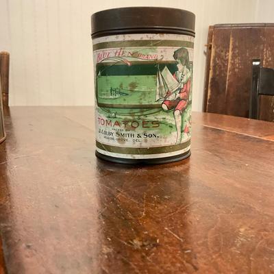 K694 Antique Potato Chip & Tomato Tins