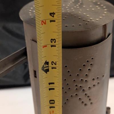 Primitive Punched Tin Candle Holder (B)