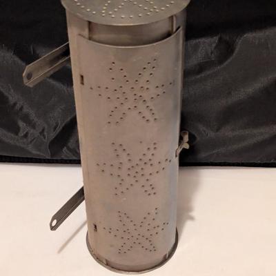 Primitive Punched Tin Candle Holder (B)