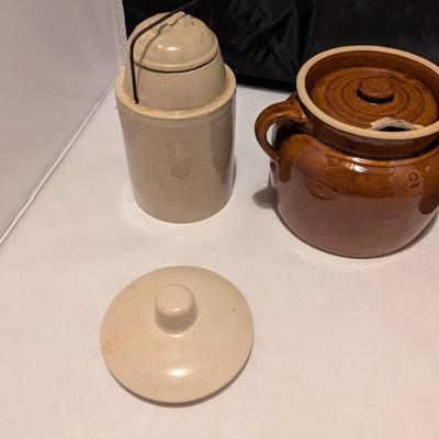 Antique Weir Ceramic Canning Crock Stoneware Crocks (B)