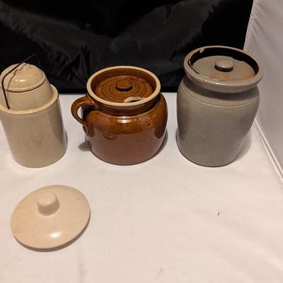 Antique Weir Ceramic Canning Crock Stoneware Crocks (B)