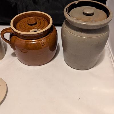 Antique Weir Ceramic Canning Crock Stoneware Crocks (B)