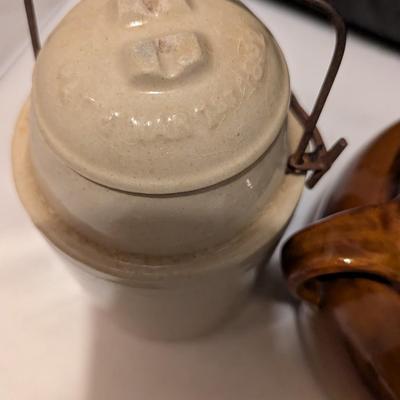 Antique Weir Ceramic Canning Crock Stoneware Crocks (B)