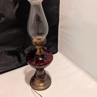 Electric Cranberry Glass Table Lamp (B)
