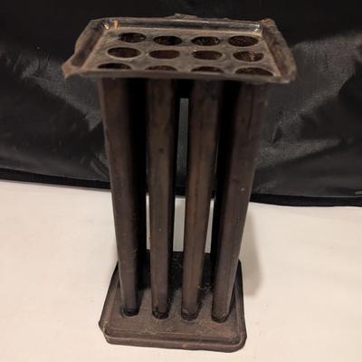 Antique 12 Stick Tin Tapered Candle Mold Primitive Farm House Decor (B)