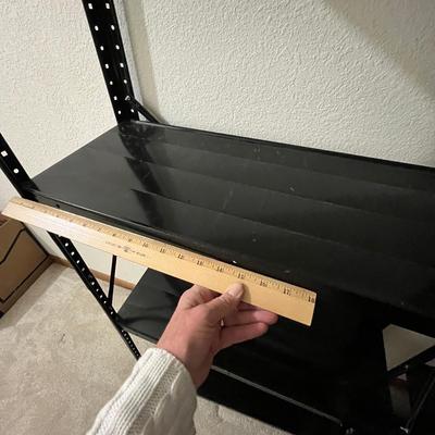 Lot 9 Standard sized Black Steel Shelves Group of 2