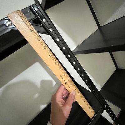 Lot 9 Standard sized Black Steel Shelves Group of 2