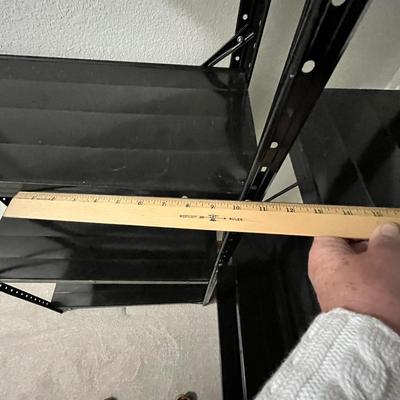 Lot 9 Standard sized Black Steel Shelves Group of 2