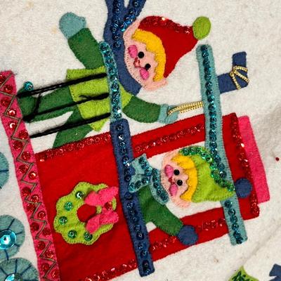 Lot 32 Home made Christmas Tree skirt & stockings