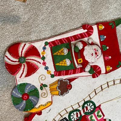 Lot 32 Home made Christmas Tree skirt & stockings