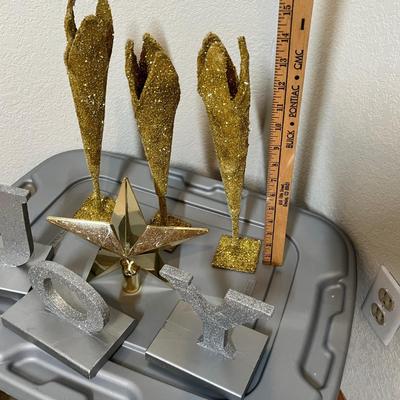 Lot 47 Tub of Christmas Decor Silver/ Gold