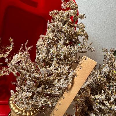 Lot 49 3 Gold Beaded table top trees