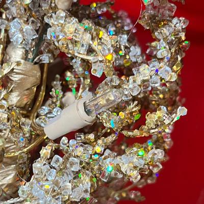 Lot 49 3 Gold Beaded table top trees