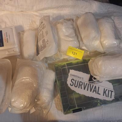 Bandage rolls, wipes and organizer box
