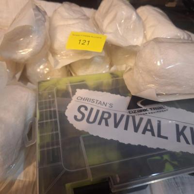 Bandage rolls, wipes and organizer box