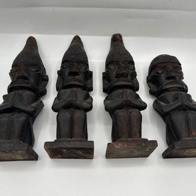 Vintage Hand Carved Indonesia Nias Warriors