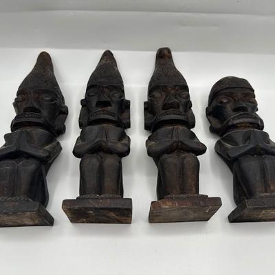 Vintage Hand Carved Indonesia Nias Warriors