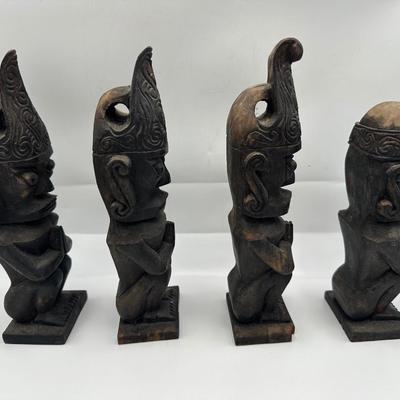 Vintage Hand Carved Indonesia Nias Warriors