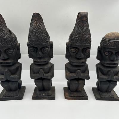 Vintage Hand Carved Indonesia Nias Warriors