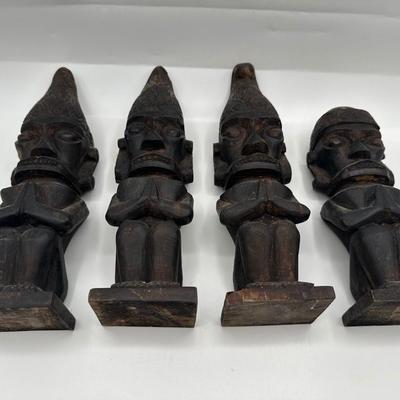 Vintage Hand Carved Indonesia Nias Warriors