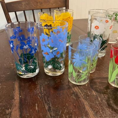 K699 Floral Glass Cup LOT