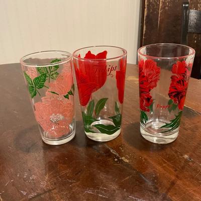 K699 Floral Glass Cup LOT