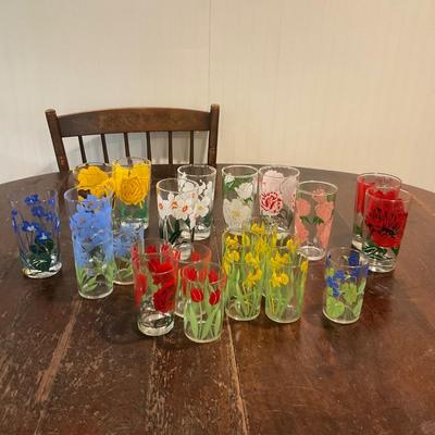 K699 Floral Glass Cup LOT