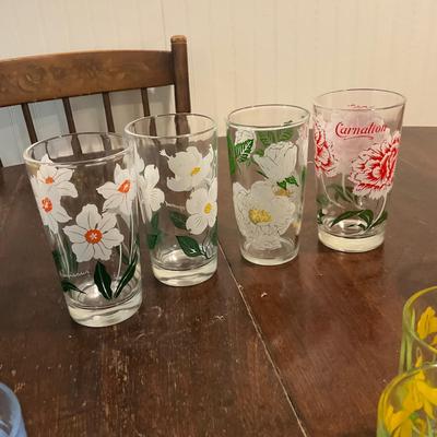 K699 Floral Glass Cup LOT