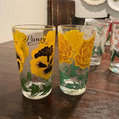 K699 Floral Glass Cup LOT