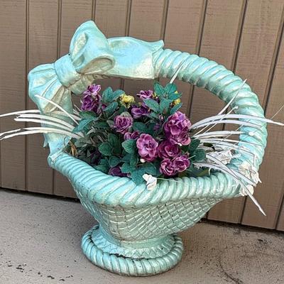 Blue Basket Planter, heavy
