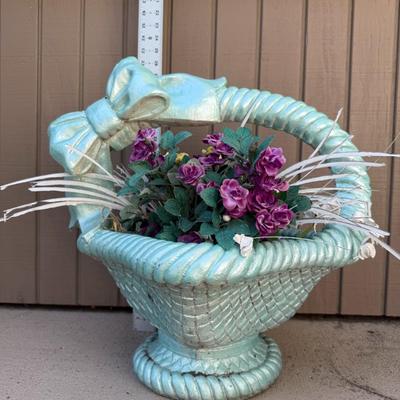 Blue Basket Planter, heavy