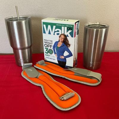 Yeti Mug, Ace Mug, Weights, 3 DVD Exercise Book Set,