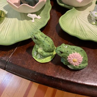 K1233 Large Collection of Frog Themed Dishes by Dept. 56 B. St. John