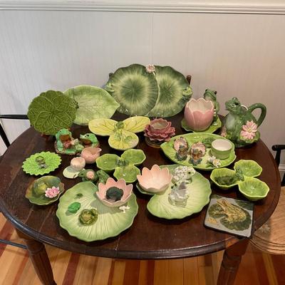 K1233 Large Collection of Frog Themed Dishes by Dept. 56 B. St. John