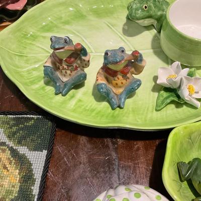 K1233 Large Collection of Frog Themed Dishes by Dept. 56 B. St. John