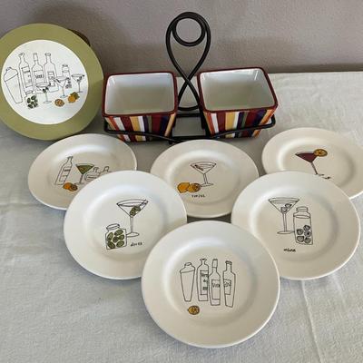 Pampered Chef Condiment dishes, Signature Martini canape plates