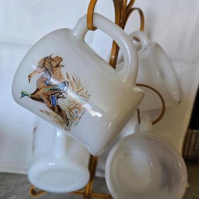 FireKing Game bird mug Set