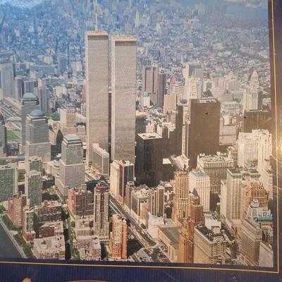 Puzzle of New York City with twin towers