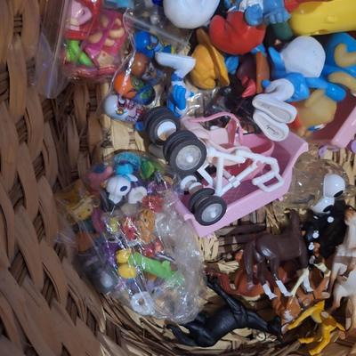 Basket of small and tiny toys