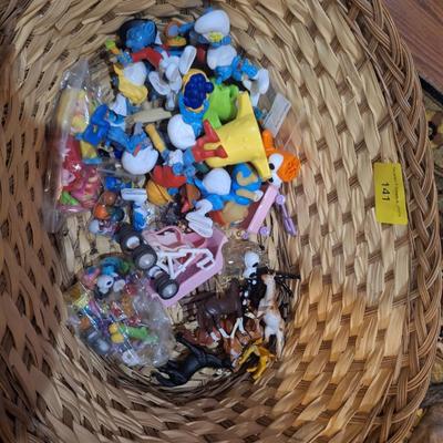 Basket of small and tiny toys