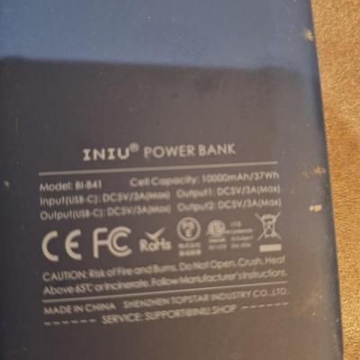 Sale Photo Thumbnail #90: Power bank with 2 USB ports.  Charges with a USB c cable