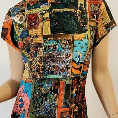 Vtg Timeless Waltah Clarke's 60-70s Cheongsam Quipao Maxi Patchwork dress